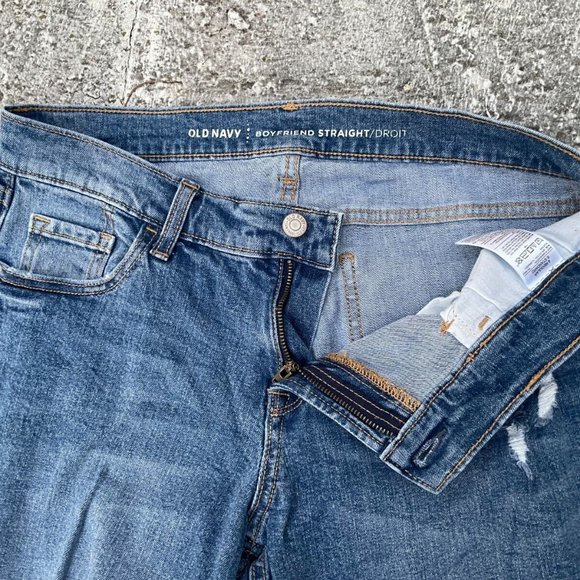 Old Navy Women Jeans Ripped Boyfriend Straight Denim Cotton Jean Size 6 Reg - Picture 8 of 9